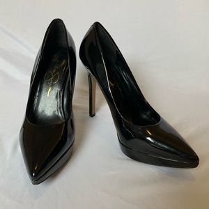 Platform Pointed Toe Patent Leather Stiletto